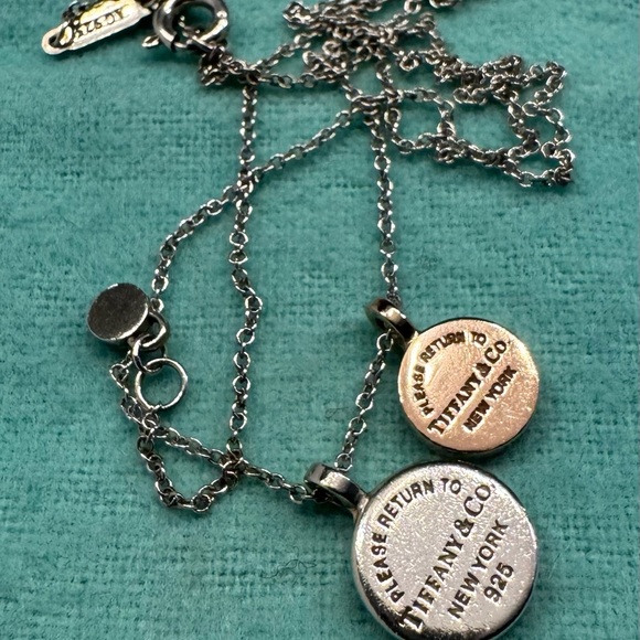 Tiffany & Co. Silver and Rubedo RTT Double Pendant Necklace - Picture 2 of 7